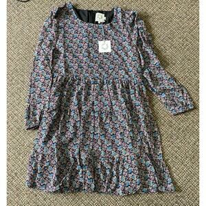 Lili Sidonio Woven Mini Dress, Floral Print, Long-Sleeve, Womens Size XL NWT